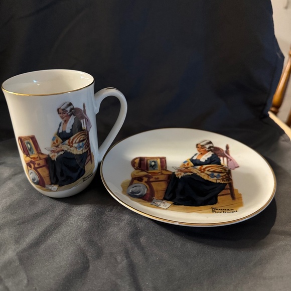 Norman Rockwell’s Memories Plate and Mug set - Picture 1 of 3